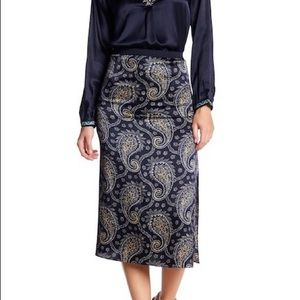 Calypso Nassia paisley print silk blend skirt